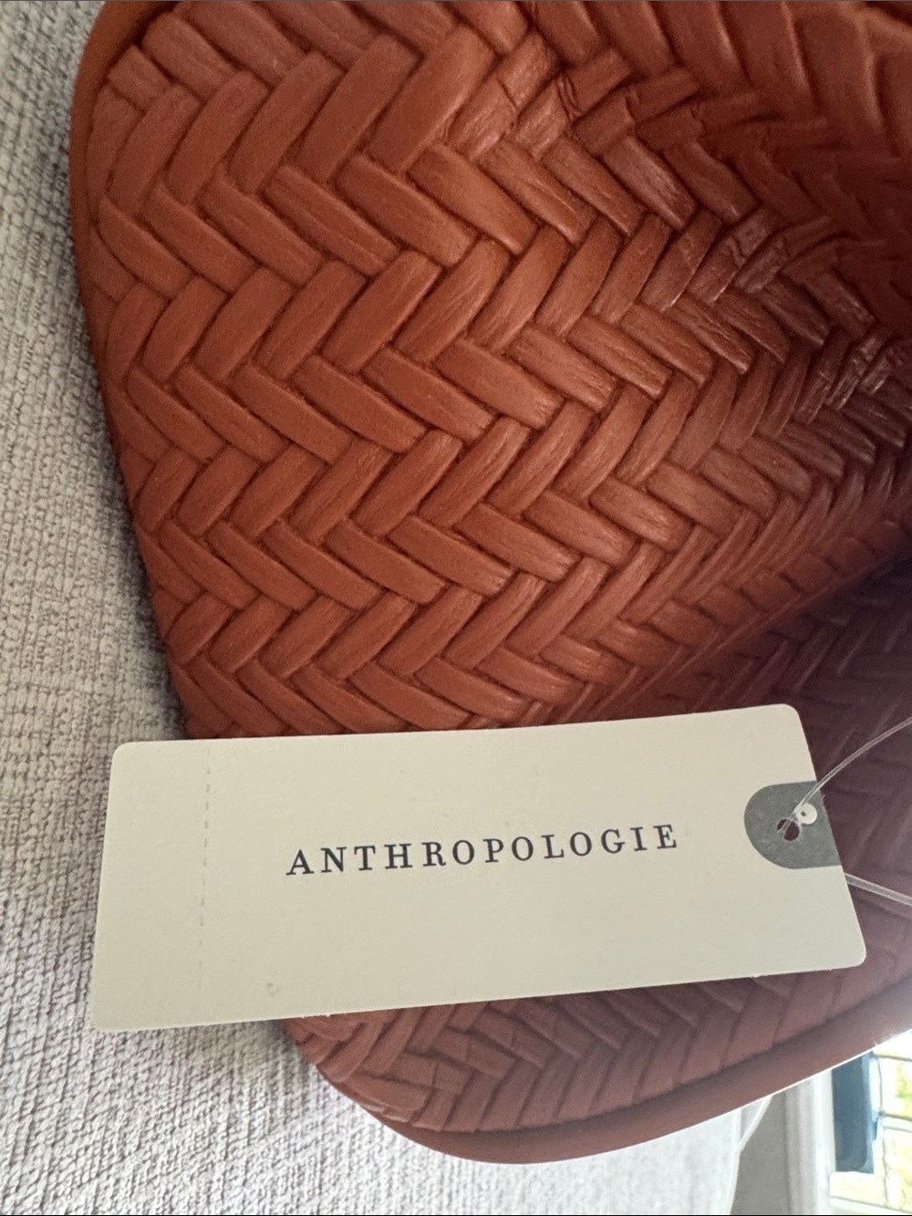 Anthropologie Woven Mini Handbag in Cognac NWT - Picture 2 of 10